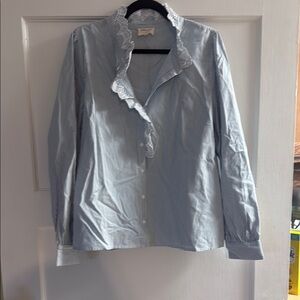 Sezane Blue Striped Blouse